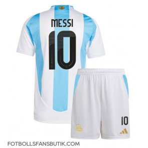 Argentina Lionel Messi #10 Replika Hemmatröja Barn Copa America 2024 Kortärmad (+ Korta byxor)